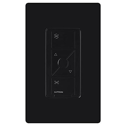 Lutron Caseta Smart Home Ceiling Fan Speed Control Switch, Compatible with Alexa, Apple HomeKit, and the Google Assistant | PD-FSQN-BL | Black