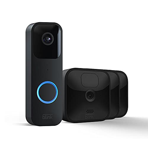 Video Doorbell + 3 Outdoor camera system + Sync Module 2 | 2-way audio, HD video, motion, chime app alerts, Alexa enabled — wired or wire-free (Black)
