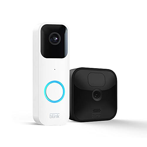 Video Doorbell + Outdoor camera system with Sync Module 2 | 2-way audio, HD video, motion, chime app alerts, Alexa enabled, wired or wire-free (White)