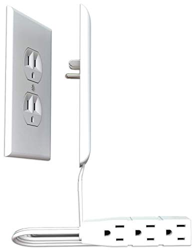 Sleek Socket for a Mounted TV, Ultra-Thin Outlet Concealer with Cord Concealer Kit, 3 Outlet Power Strip, 8-Foot Cord, Universal Size