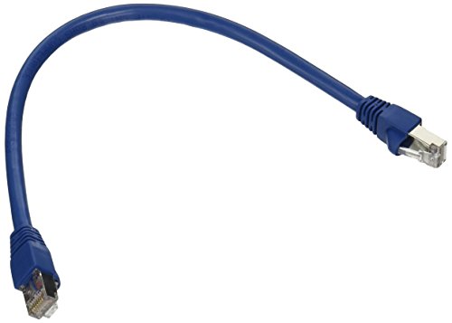 Monoprice 24AWG Cat6a 500MHz STP Ethernet Bare Copper Network Cable, Blue (108600)