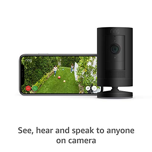 Ring Stick Up Cam Battery HD security camera with two-way talk, Works with Alexa - Black