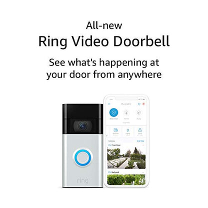 Video Doorbell 1080p Hd  Enhanced Features Built-in Motion Sensors - Satin Nickel