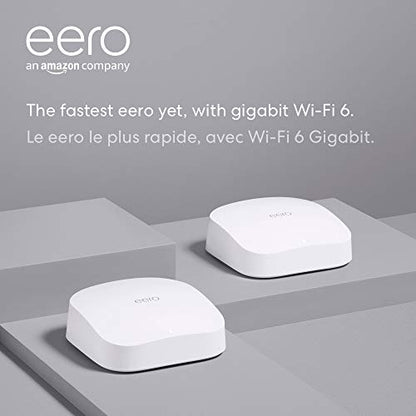 Amzon eero Pro 6 tri-band mesh Wi-Fi 6 router with built-in Zigbee smart home hub (2-pack)
