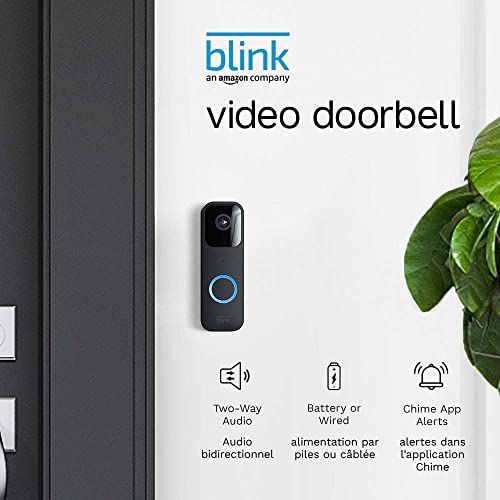 Video Doorbell + 1 Outdoor camera with Sync Module 2 | Two-way audio, HD video, motion & chime app alerts and Alexa  — wired or wire-free (Black)