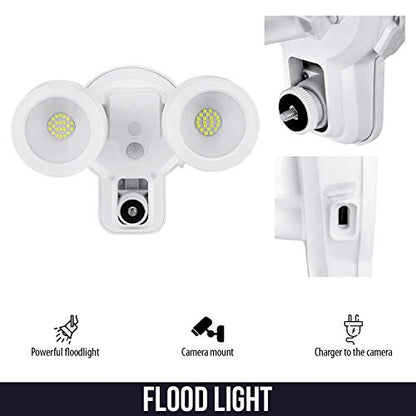 Wasserstein 3-in-1 Floodlight, Charger and Mount Compatible with Blink Outdoor & Blink XT2/XT Camera - Turn Your Blink Camera into a Powerful Floodlight (White) (Blink Camera NOT Included)