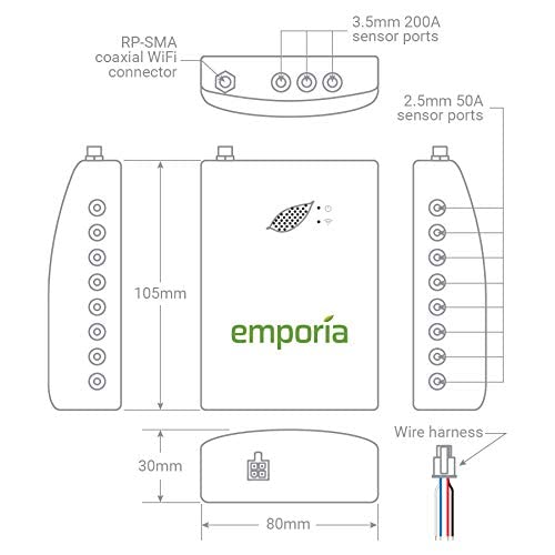 Emporia Smart Home Energy Monitor with 16 50A Circuit Level Sensors | Real Time Electricity Monitor/Meter | Solar/Net Metering