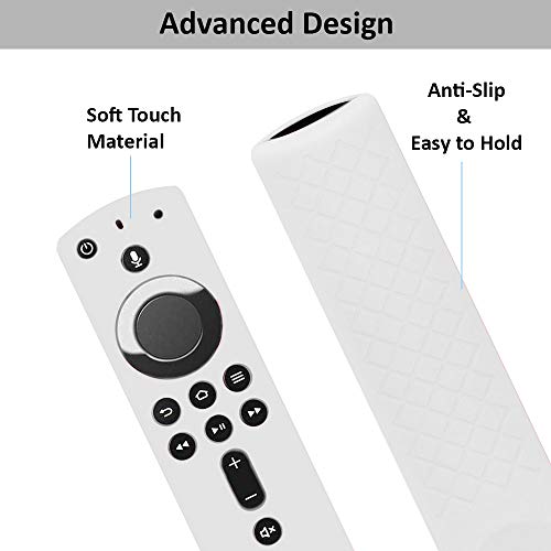 Shockproof Protective Silicone Case/Covers Compatible with All-New Alexa Voice Remote for Fire TV Stick 4K, Fire TV Stick (2nd Gen), Fire TV (3rd Gen) - White/Black
