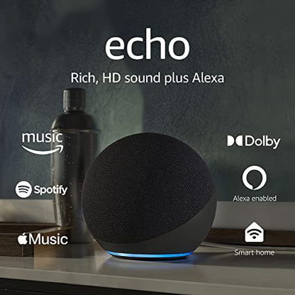 Echo (4th Gen) bundle with"Made for Amazon" Battery Base for Echo - Glacier White