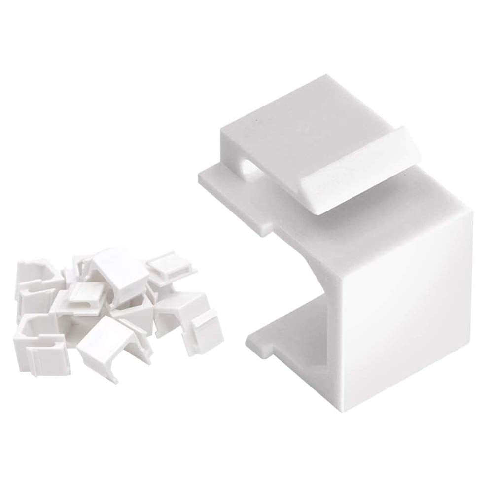 VCE 50-Pack Blank Keystone Jack Inserts for Keystone Wall Plate and Patch Panel - White