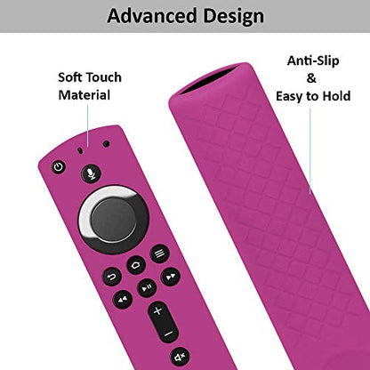 Shockproof Protective Silicone Case/Covers Compatible with All-New Alexa Voice Remote for Fire TV Stick 4K, Fire TV Stick (2nd Gen), Fire TV (3rd Gen) - Purple