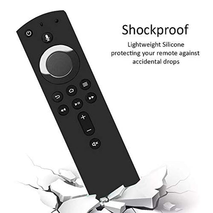 Shockproof Protective Silicone Case/Covers Compatible with All-New Alexa Voice Remote for Fire TV Stick 4K, Fire TV Stick (2nd Gen), Fire TV (3rd Gen) - White/Black