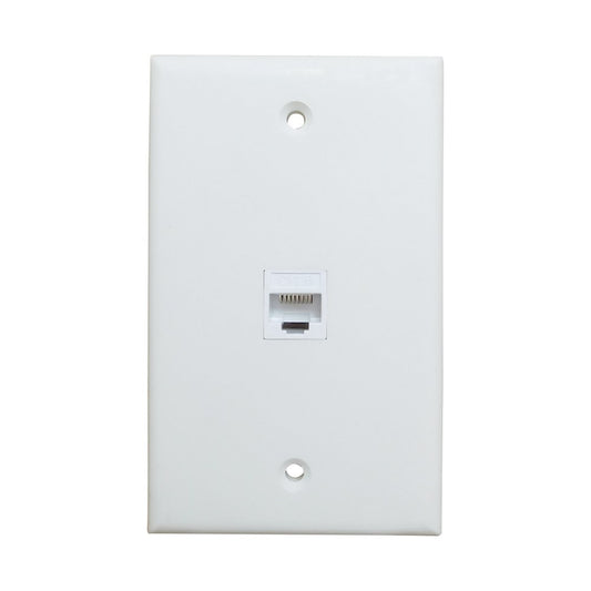 1 Port Ethernet Wall Plate - BUPLDET Cat6 RJ45 Wall Plate Female to Female in White(2-Pack)