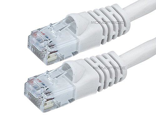 Monoprice 102306 7-Feet 24AWG Cat6 550MHz UTP Ethernet Bare Copper Network Cable, White (102306)