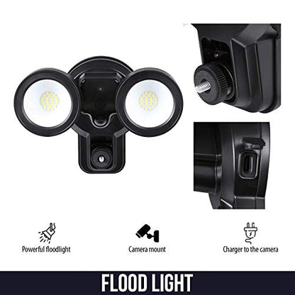 Wasserstein 3-in-1 Floodlight, Charger and Mount Compatible with Blink Outdoor & Blink XT2/XT Camera - Turn Your Blink Camera into a Powerful Floodlight (Black) (Blink Camera NOT Included)
