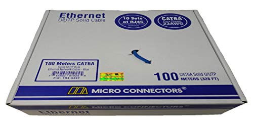 Micro Connectors, Inc. 100-Meter Augmented Cat 6A UTP 10GbE Bulk Cable - Blue (TR4-536T)