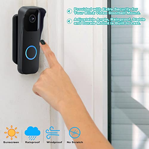 Doorbell Corner Mount for Blink, Adjustable Angle Mount Kit for Blink Video Doorbell, Black