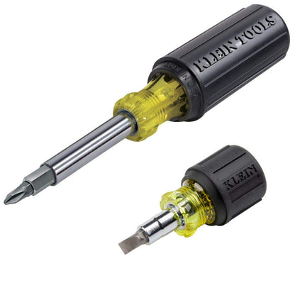 6-in-1 Multi-Bit Screwdriver / Nut Driver, Stubby 32561 Yellow/Black, 3/16-Inch & 1/4-Inch Slotted, #1 & #2 Phillips, 1/4-Inch & 5/16-Inch Nut Drivers