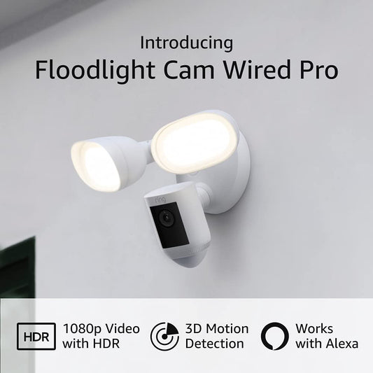 Ring Floodlight Cam Pro - Plug-in power, White