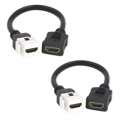 VCE 2-Pack HDMI Keystone Jack Adapter 6 Inch Bundle with 2-Pack HDMI 90 Degree and 270 Degree Right Angle Male to Female Adapter 3D&4K Supported