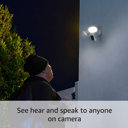 All-New Rng Floodlight Cam Wired Pro with Bird’s Eye View and 3D Motion Detection Black 1-Pack