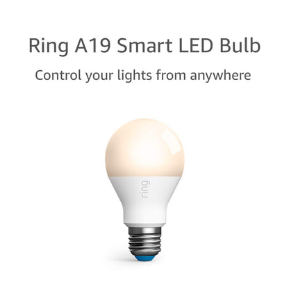 Introducing The Rng Smart Lighting Bundle With All-New Echo (4th Gen) + QTY 4 - Rng A19 Bulb LED Smart Bulbs With Alexa White (4-Pack) - Charcoal