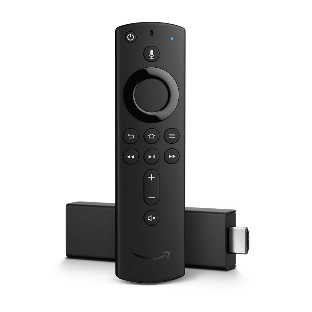Fire TV 4K Essentials Bundle including Fire TV Stick 4K, Remote Cover (Red) and USB Power Cable
