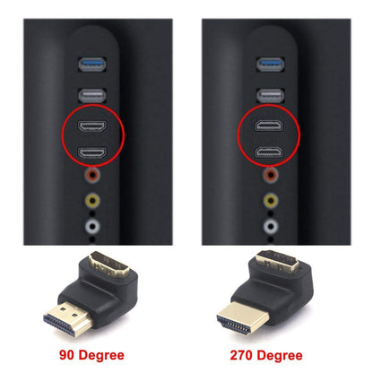 VCE 2-Pack HDMI Keystone Jack Adapter 6 Inch Bundle with 2-Pack HDMI 90 Degree and 270 Degree Right Angle Male to Female Adapter 3D&4K Supported