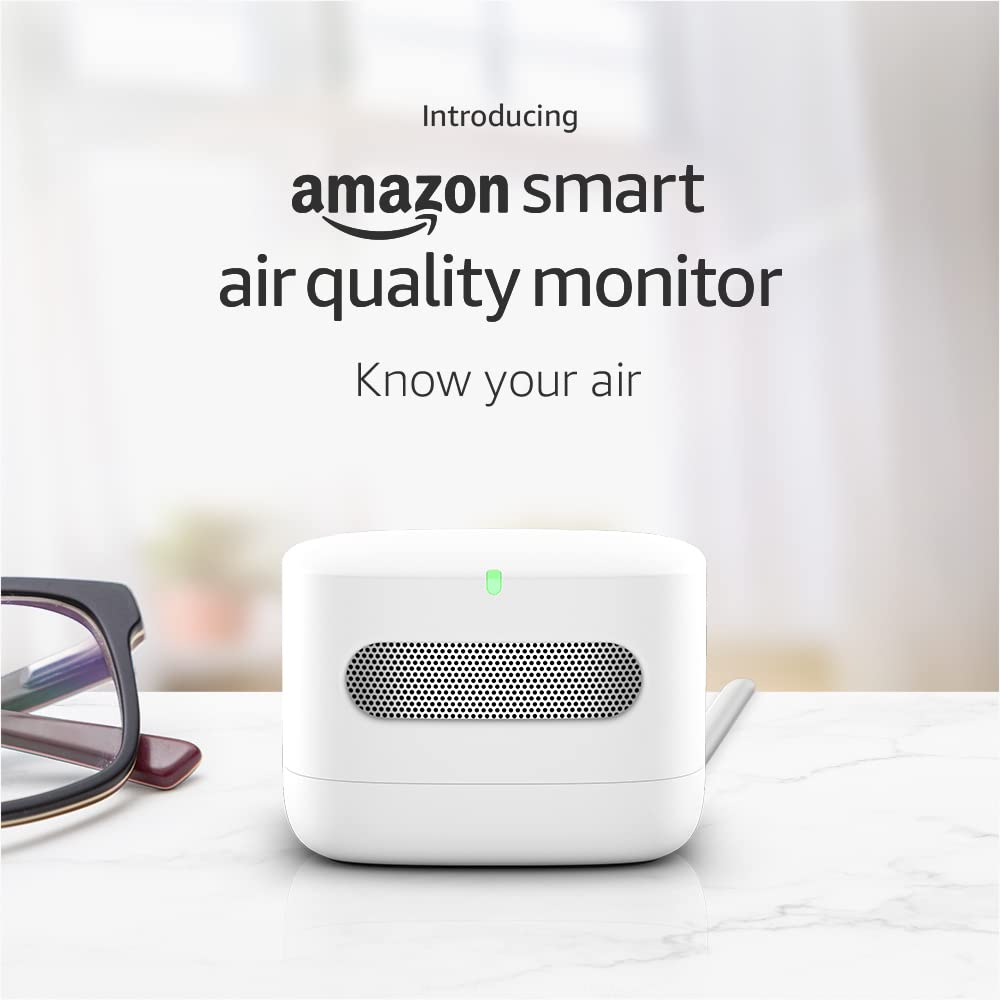 Amazon Smart Air Quality Monitor with Echo Dot (4th Gen, 2021) - Glacier White