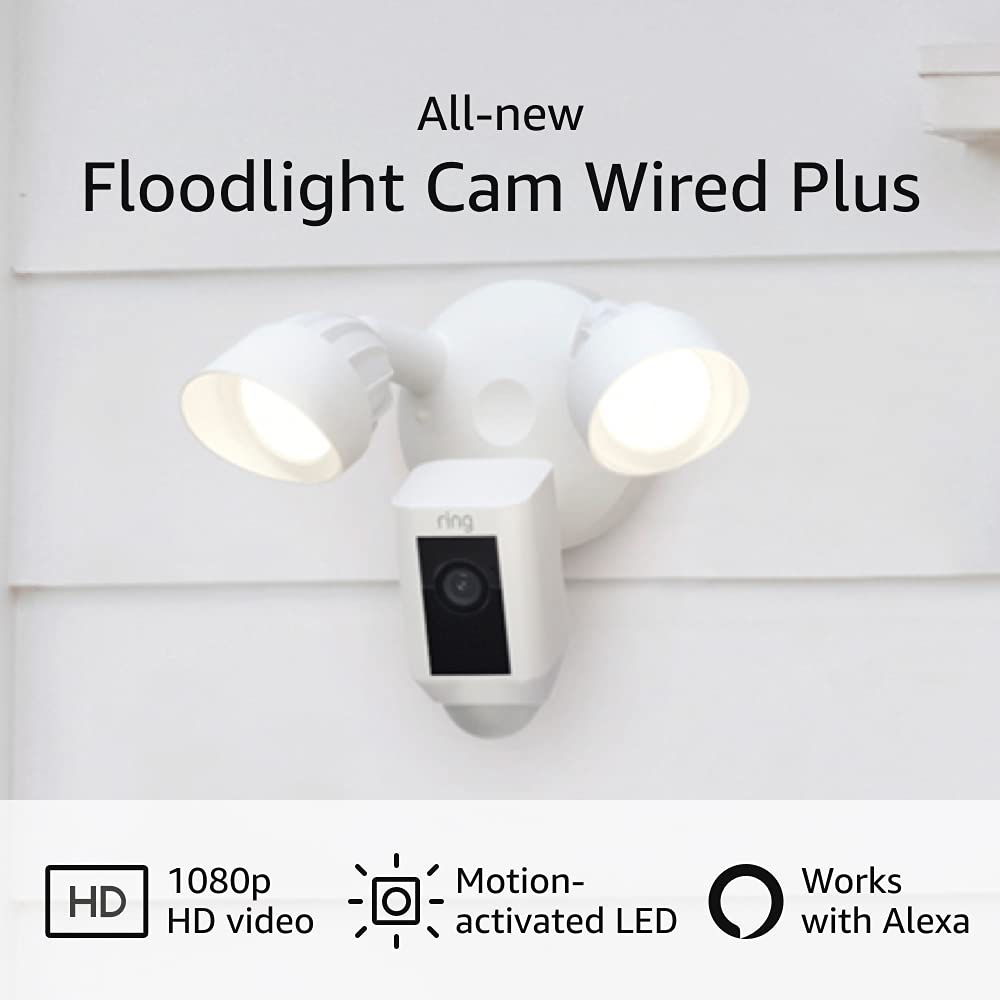 Ring Floodlight Cam Plus - Plug-in power, Black