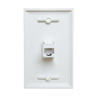 2 Port Ethernet Wall Plate - Cat6 RJ45 Network Wallplate Female to Female Faceplate- White