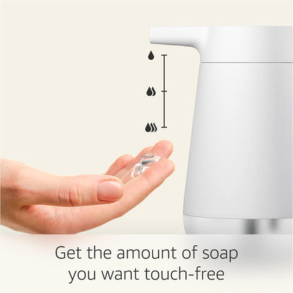 Introducing Amazon Smart Soap Dispenser, automatic 12-oz dispenser with 20-second timer, works with Alexa