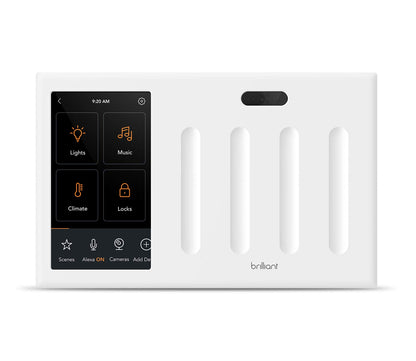 Brilliant Smart Home Control (4-Switch Panel) — Alexa Built-In & Compatible with Ring in-Wall Touchscreen Control for Lights, Music, & More