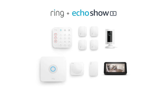 Rng Alarm 8-Piece kit (2nd Gen) with Ring Indoor Cam and Echo Show 5 (2nd Gen)