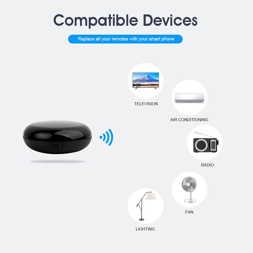 Smart IR Remote Control Smart Home Automation Work with Alexa and Google Home Universal Inferred Smart IR TUYA Wireless Remote Controller All in One IR Blaster Control