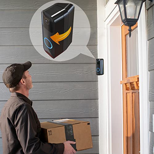 All-new Blink Doorbell Corner Mount, Adjustable Angle (15/30/45 Degrees) Mount Kit for Blink Video Doorbell, Wider Viewing Range Blink Home Security Doorbell Wedge Mount Corner Kit(Black)