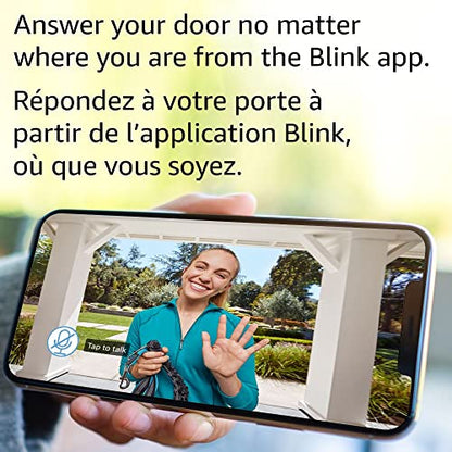 Blink Video Doorbell | Two-way audio, HD video, motion and chime app alerts and Alexa enabled — wired or wire-free (White)