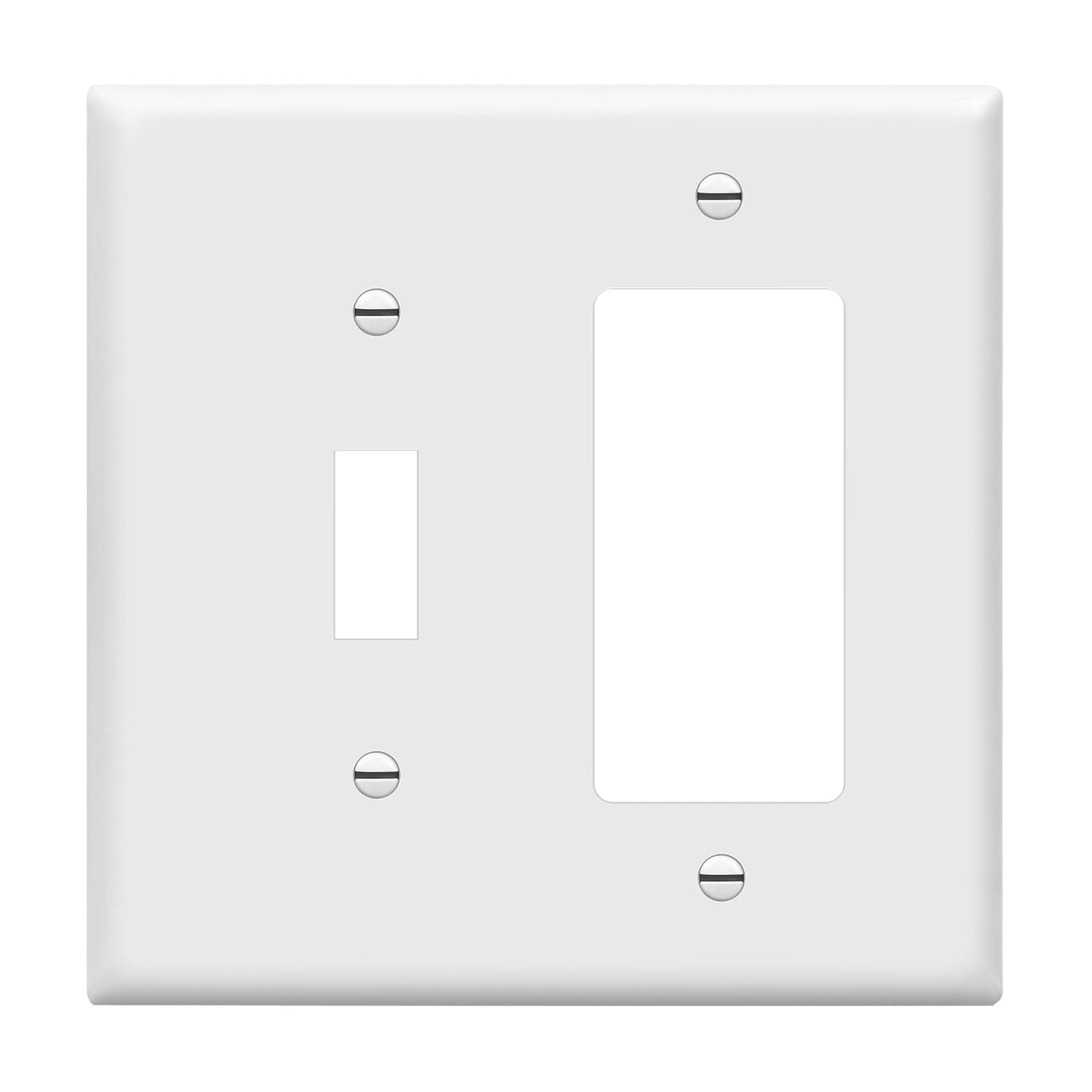 ENERLITES Combination Toggle Light Switch/Decorator Light Switch Plate, Double Switch Wall Plate, Standard Size 2-Gang 4.50" x 4.57", Polycarbonate Thermoplastic, 881131-BK, Black