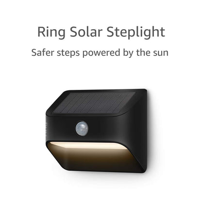 Ring Solar Steplight, Outdoor Motion-Sensor Security Light, Black (Starter Kit: 2-pack)