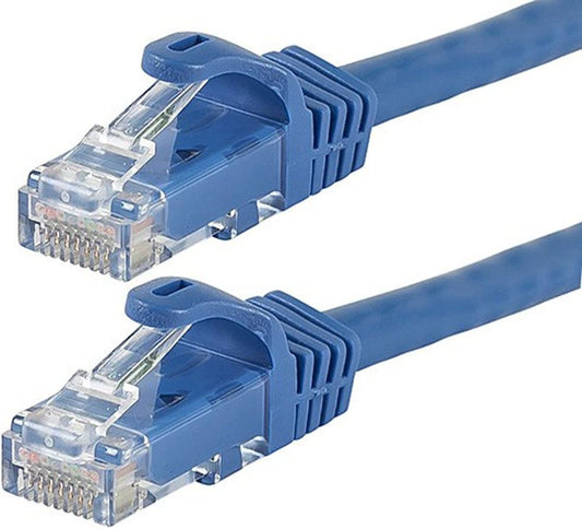 Monoprice Flexboot Cat6 Ethernet Patch Cable - Network Internet Cord - RJ45, Stranded, 550Mhz, UTP, Pure Bare Copper Wire, 24AWG, 7ft, Blue