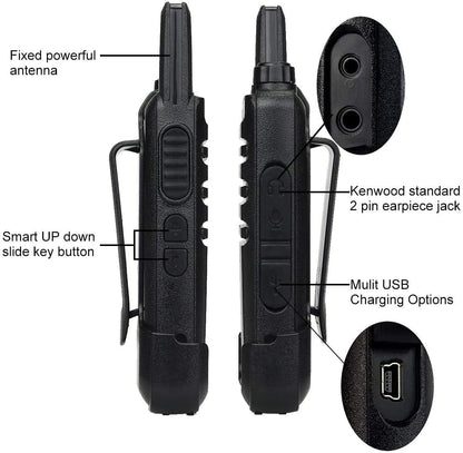 Retevis RT22 Walkie Talkies Rechargeable Voice Activated Emergency Alarm Outdoor Cruise Ship Walkie Talkies Two Way Radio(4 Pack)