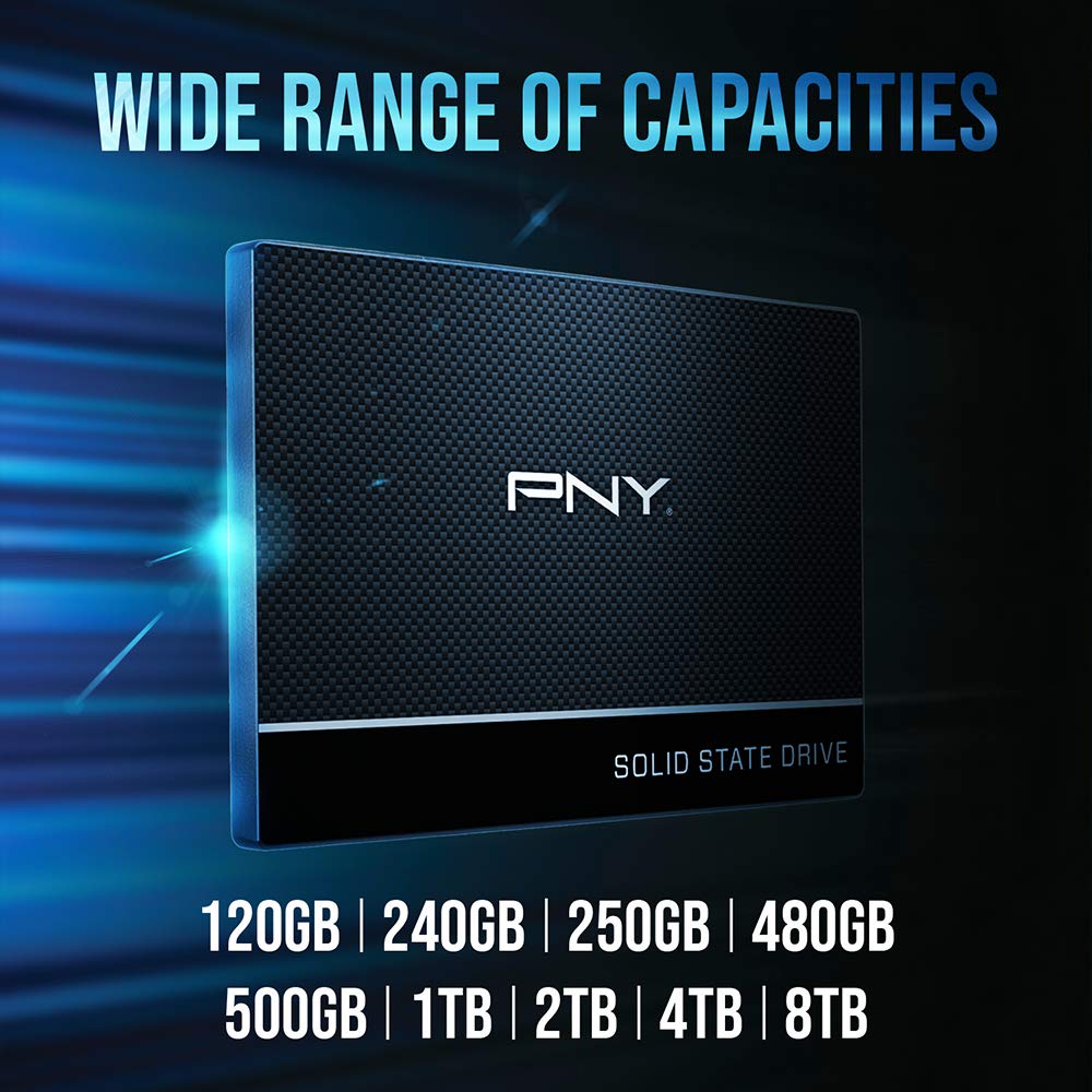 PNY CS900 960GB 3D NAND 2.5" SATA III Internal Solid State Drive (SSD) - (SSD7CS900-960-RB)