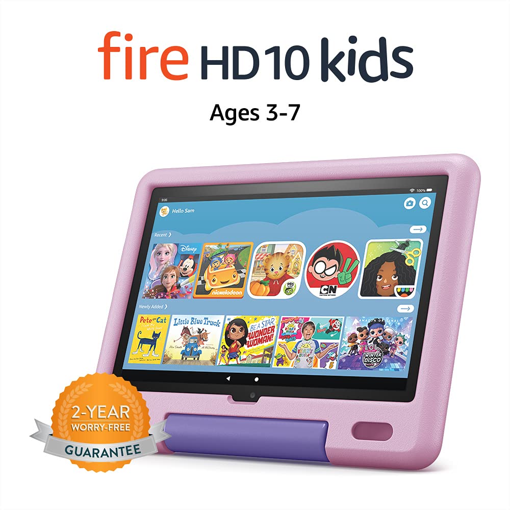 Fire HD 10 Kids Tablet, 10.1" HD 32GB (Sky Blue) + Kids Bluetooth Keyboard