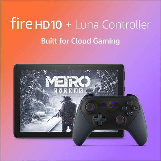 Fire HD 10 tablet Gaming Bundle including Fire HD 10 tablet, (Black, 32 GB), 10.1", 1080p Full HD, and Luna Controller