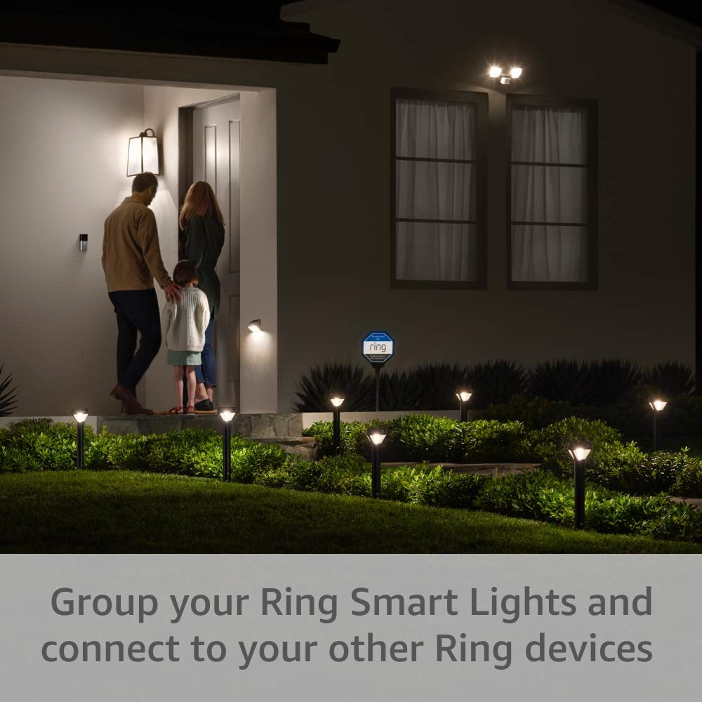 Ring Solar Pathlights, 2-pack bundle with Echo (4th Gen) - Charcoal