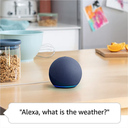 The All-new Echo Dot (5th Gen) Deep Sea Blue with Battery Base