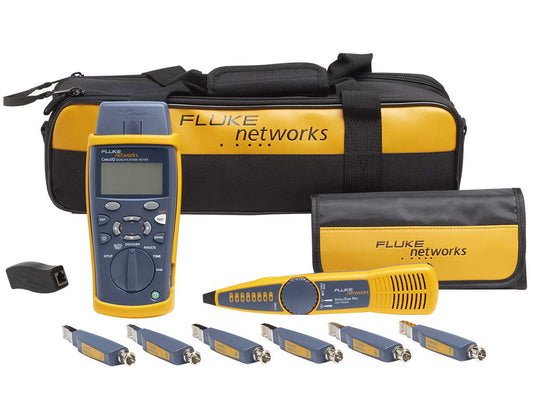 Fluke Networks CIQ-KIT Copper Qualification Tester Kit Qualifies and Troubleshoots Category 5-6A Cabling for 10/100/Gig Ethernet, Coax, and VoIP, Includes IntelliTone Pro 200 & Remote ID Kit
