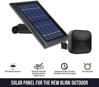 Wasserstein Solar Panel with Internal Battery Compatible with Blink Outdoor & Blink XT2/XT Camera (2-Pack, Black)