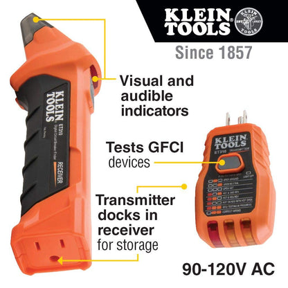 Klein Tools ET310 AC Circuit Breaker Finder with Integrated GFCI Outlet Tester