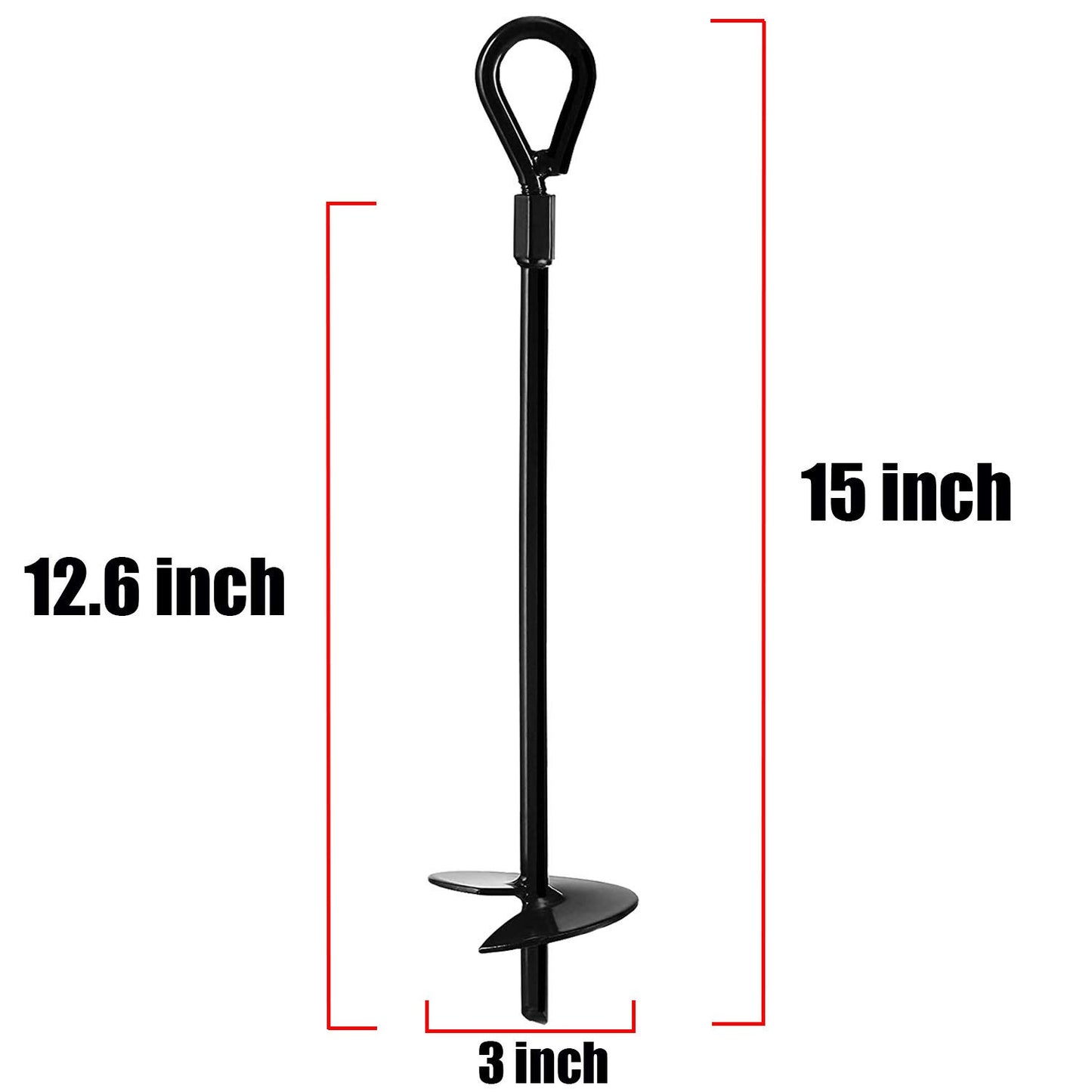 Earth Ground Anchor 15 Inch Heavy Duty Earth Augers Shelters, Canopies,Tents,Swing Sets,Trampoline，8 Pack,Adapter not Included